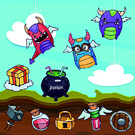 简约手游界面设计UI设计EPS矢量