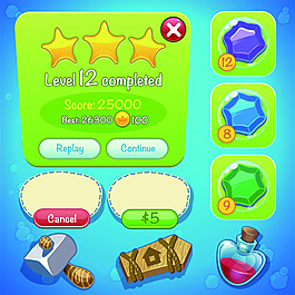 三星通关手游界面设计UI设计EPS矢量