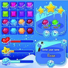 创意消消乐手游界面设计UI设计EPS矢量