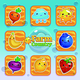 水果手游界面设计UI设计EPS矢量