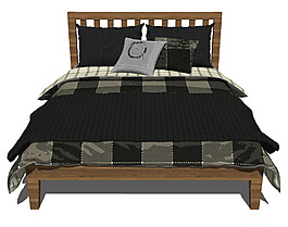 木制床铺模型效果图