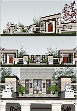 精品现代大堂建筑模型