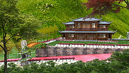 复古风格景区售票大厅