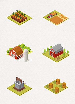 卡通手绘3D立体楼房设计