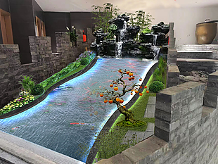 千层石假山造景