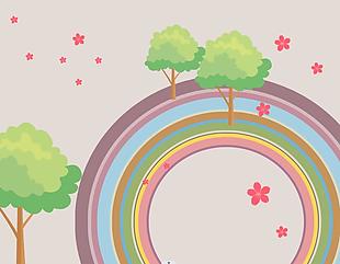 儿童卡通插画墙纸设计下载