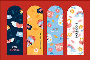 创意插画风读书卡片图片大全