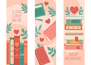 粉色文艺读书卡片图片素材下载