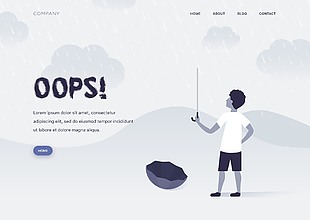 浅色系网站404页面设计