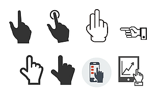 黑白简约手指图标