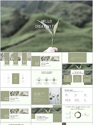 高级感简约绿色商业计划书PPT模板