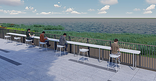 丽水养老公寓展示区滨水园林效果图