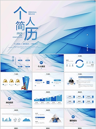 蓝色商务风宣传部个人简历
