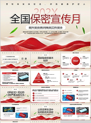 简约风全国保密宣传月知识科普介绍