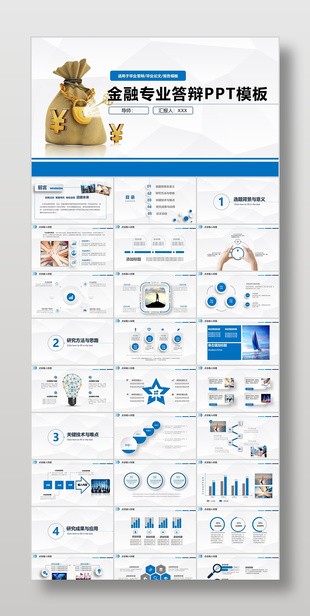 蓝色简约风金融学专业毕业论文答辩