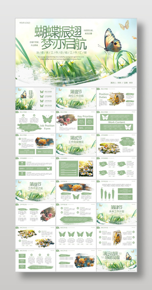 治愈系蝴蝶振翅梦亦起航工作总结
