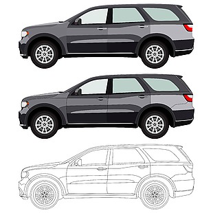大气灰色商务越野车插画