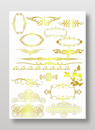 优雅线条金色花纹装饰图案