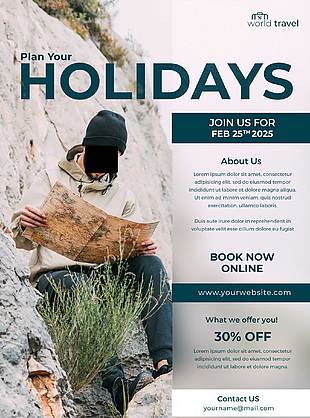 户外国外旅游海报手册banner设计