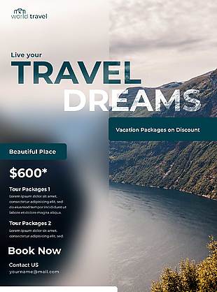 国外旅游自然景观画册网页banner设计