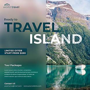 国外旅游画册横幅网页banner设计