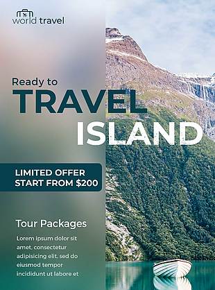 自然清新国外旅游画册banner设计