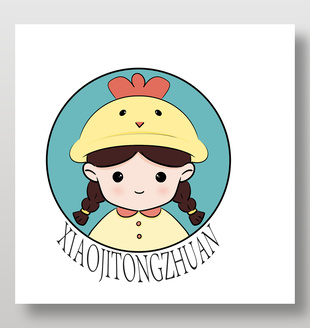 可爱卡通小鸡童装logo设计