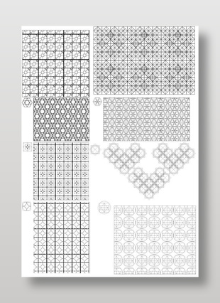 矢量线条几何传统图形合集
