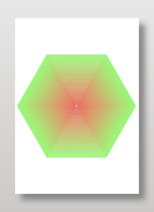 渐变六边形矢量线条图形设计