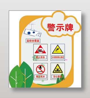 水渠边安全警示牌设计