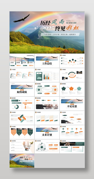 自然简约励志风年终总结PPT