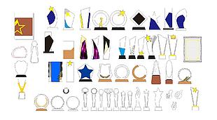 水晶杯奖杯样式造型设计