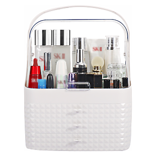 白色透明双开化妆柜