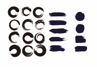 简约蓝黑实用毛笔字体笔刷预设