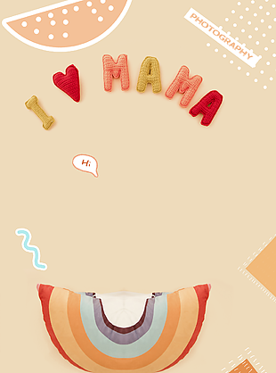 创意温馨儿童妈妈亲子摄影图设计