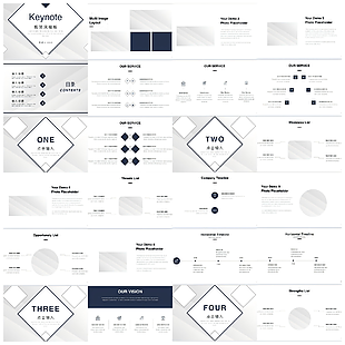 欧美极简风毕业答辩keynote