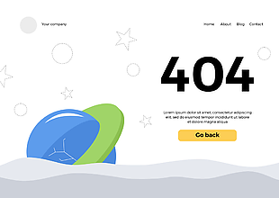 简洁白色移动网页404界面