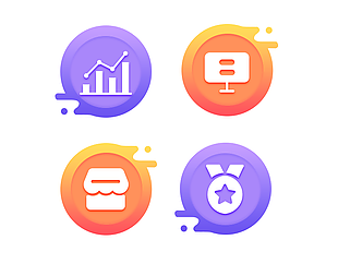 创意icon数据化简约多色图标