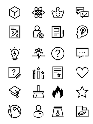 黑色简约手绘网页单色图标