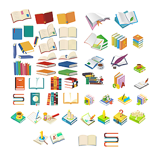 卡通手绘创意书本主题图标