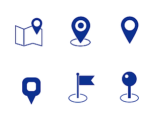 蓝色简约地理位置图标装饰