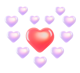 梦幻渐变爱心主题图标装饰