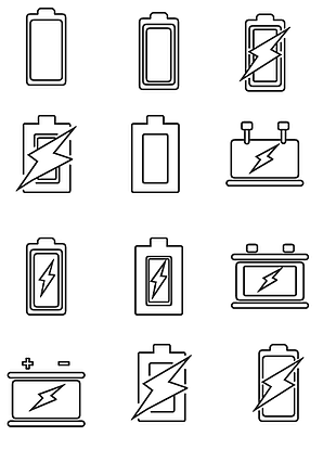 简约风电池标签图标免扣元素