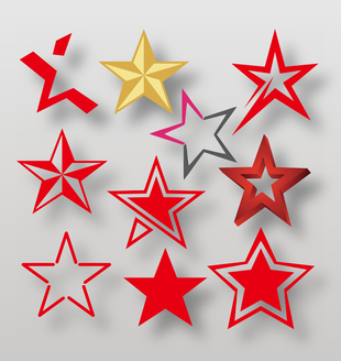 五角星图标装饰图案合集