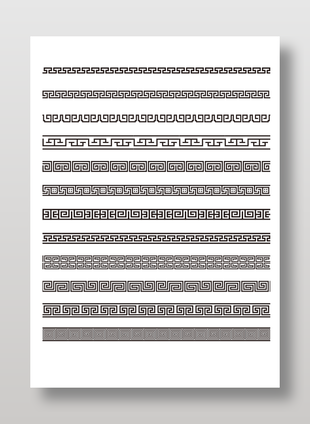 中国风回形纹边框设计