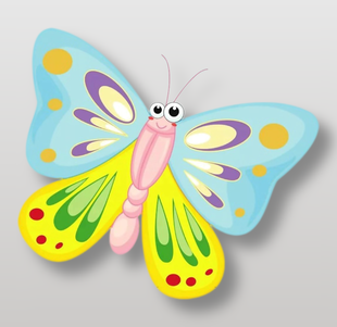 彩色卡通蝴蝶图案