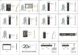 高端小区导视标识套图设计
