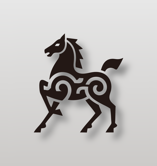 抽象派简约大气马匹标志设计