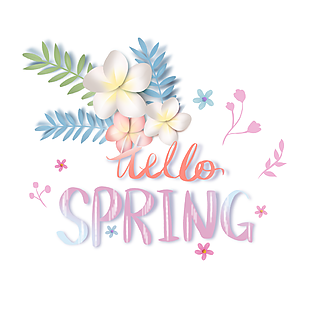 你好春天花卉装饰插画设计